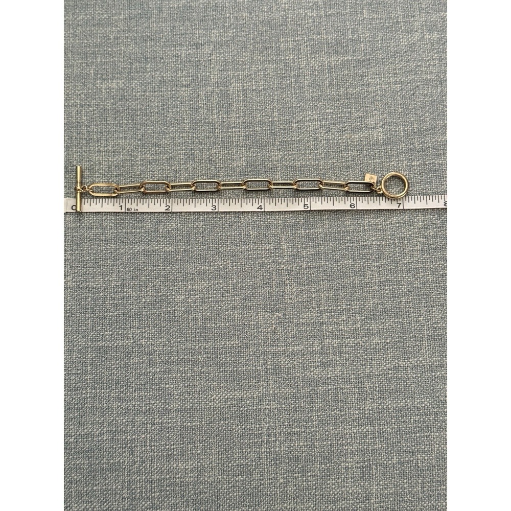 Banana Republic Bracelet Gold Tone Paper Clip Toggle Link Fashion Small 7.25" - Picture 6 of 9